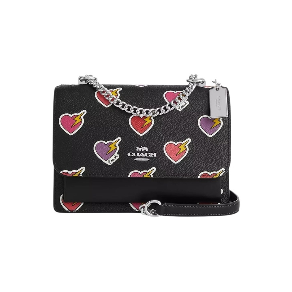 COACH Klare Crossbody Bag Heart Bolt Print Coated Canvas